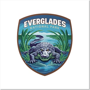 Everglades National Park Alligator Emblem Posters and Art